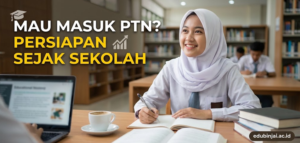 anak sekolah sedang mempersiapkan ujian ptn